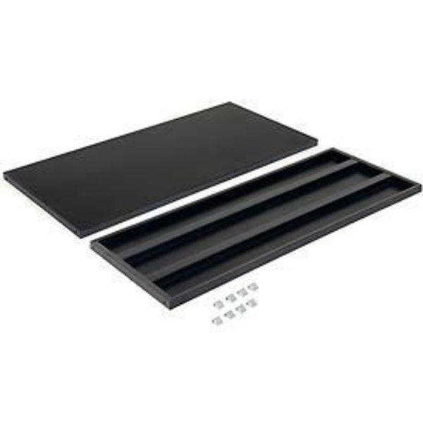 Global Equipment Shelves For 48"Wx24"D Storage Cabinet, Black, 2 Pack 237518BK